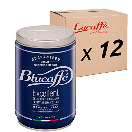 LUCAFFÉ Kaffeebohnen - Blucaffé Excellent - 12er Pack (12 x 250g) - Stahldose zur Aromakonservierung, nach original italienischer Tradition von Lucaffé