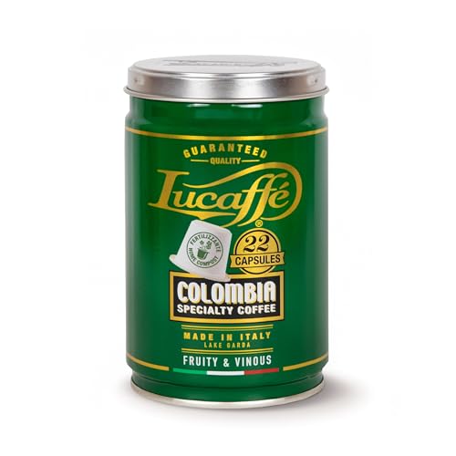 Lucaffè - 22 Kaffeekapseln Kompatibel mit Nespresso Columbia Specialty, Dose | Kaffee Kapsel Kaffeemaschine | Dunkel Röstung | Fruchtiger, weiniger Geschmack | Intensives und kräftiges Aroma Lucaffè - 22 Kaffeekapseln Kompatibel mit Nespresso Columbia Specialty, Dose | Kaffee Kapsel Kaffeemaschine | Dunkel Röstung | Fruchtiger, weiniger Geschmack | Intensives und kräftiges Aroma von Lucaffé