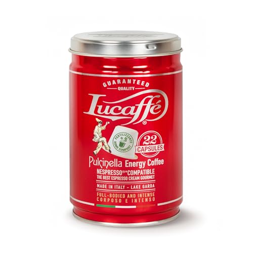 Lucaffè - 22 Kaffeekapseln kompatibel mit Nespresso Pulcinella, Dose | Kaffee Kapsel Kaffeemaschine | Dunkle Röstung | vollmundiger und likörartiger Geschmack | intensives und umhüllendes Aroma Lucaffè - 22 Kaffeekapseln kompatibel mit Nespresso Pulcinella, Dose | Kaffee Kapsel Kaffeemaschine | Dunkle Röstung | vollmundiger und likörartiger Geschmack | intensives und umhüllendes Aroma von Lucaffé
