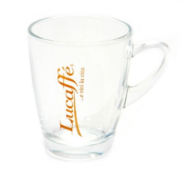 Lucaffé Cappuccino Glas mit Henkel von Lucaffe