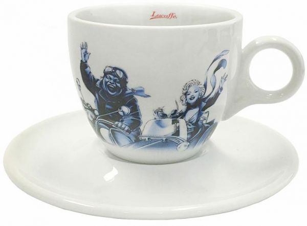 Lucaffe Cappuccino Tasse blau/weiß Blucaffe von Lucaffé