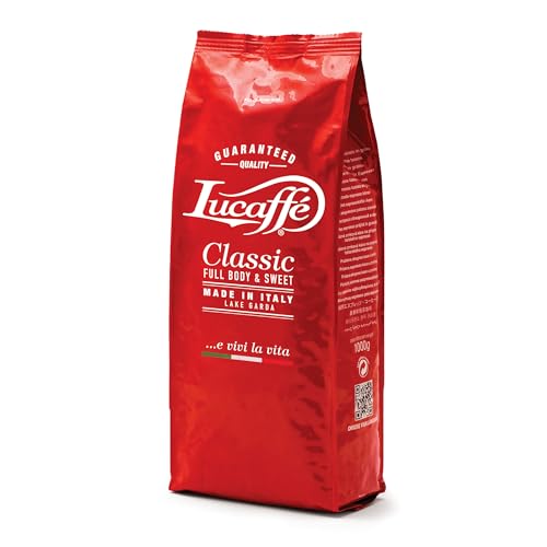 Lucaffé - Kaffeebohnen Classic, 1 kg | Kaffee aus ganzen Bohnen für cremigen Espresso | Mittlere Röstung | Süßer und vollmundiger Geschmack | Feines und schokoladiges Aroma von Lucaffé
