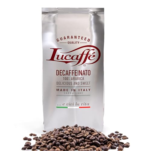 Lucaffé Kaffeebohnen Entkoffeiniert - Lucaffé Decaffeinato - 1er Pack (1x700g), Decaffeinated Coffee, süßer Geschmack, schöne Crema, nach original italienischer Tradition, von Lucaffé