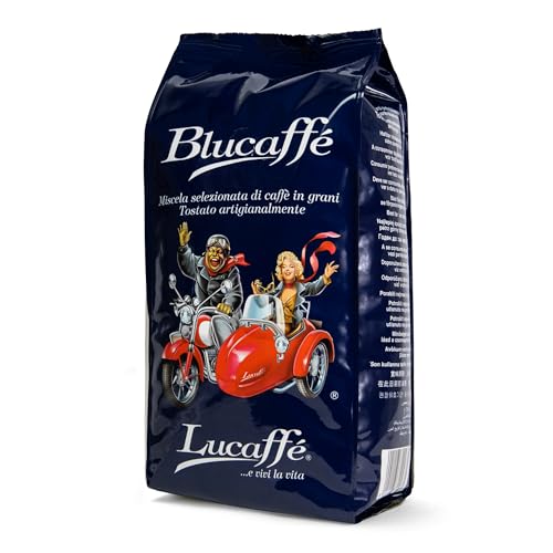 Lucaffè - Kaffeebohnen Blucaffè, 700 Gr | Ganze Bohnen zum Mahlen für Espresso | Mittlere Röstung | Fruchtiger und blumiger Geschmack, cremig | Intensives und anhaltendes Aroma von Lucaffé