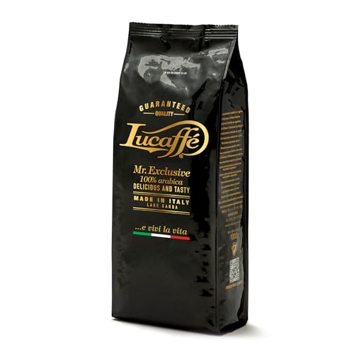 Lucaffé - Kaffeebohnen Mr. Exclusive 100% Arabica, 1 kg | Kaffee aus ganzen Bohnen für Espresso | Mittlere Röstung | süß und weich Geschmack | intensives und umhüllendes Aroma von Lucaffé