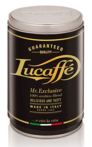 Lucaffé Kaffeebohnen - Mr. Exclusive 100% Arabica Blend - 1er Pack (1 x 250g), stilvolle Stahldose sorgt für langanhaltendes Aroma, nach original italienischer Tradition, Made in Italy von Lucaffé