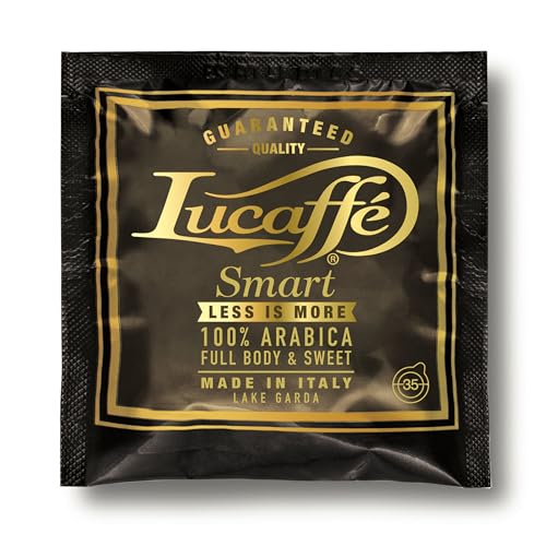 Lucaffè – SMART 100 Kaffeepads Ø 35 mm, Gourmet Nera 100% Arabica | Nur für SMART Maschine für Italienischen Espresso |Mittlere Röstung | süß und weich Geschmack | intensives und umhüllendes Aroma von Lucaffé
