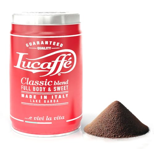Lucaffé gemahlener Kaffee - Classic Blend - 12er Pack (12 x 250g) - Stahldose - 80% Arabica 20% Robusta - süßer Geschmack, Haselnussnoten, hoher Koffeingehalt von Lucaffé