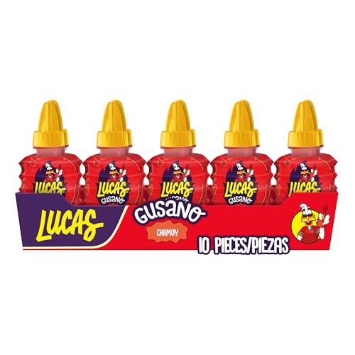 Lucas Gusano Chamoy Flavor Liquid Spicy Candy 36 g (10 Stück) von Lucas