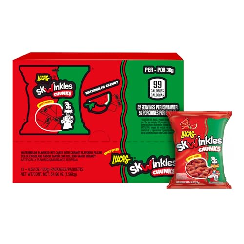 Lucas Skwinkles Sweet & Sour Candy Chunk Wassermelonengeschmack mit Tamarinden-Füllung, 12 Beutel Lucas Skwinkles Sweet & Sour Candy Chunk Wassermelonengeschmack mit Tamarinden-Füllung, 12 Beutel von Lucas