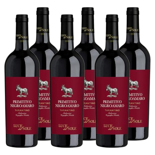 Primitivo Negroamaro Puglia IGT "Luce del Sole" Apulien Italien Rotwein halbtrocken (6x0,75l) von Luce del Sole