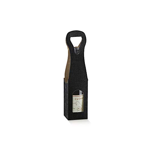 10 Stück Flaschenhalter aus Papier mit Griff für 1 Flasche New Seide schwarz Box to hold 10 Stück Flaschenhalter aus Papier mit Griff für 1 Flasche New Seide schwarz Box to hold von Lucgel