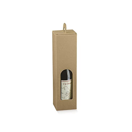 Flaschenhalter aus Papier, Modell Fant. Avana 1 mit Fenster, Größe 90 x 90 x 340 cm, für 25 Stück Paper Bottle Holder von Lucgel