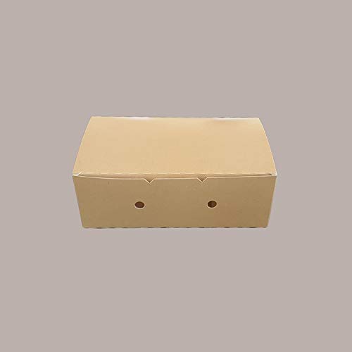 LUCGEL SR 50 Stück Box für gebratene Kroketten, groß, aus Havanna-Papier, biologisch abbaubar, kompostierbar, 200 x 120 x 70 mm von Lucgel