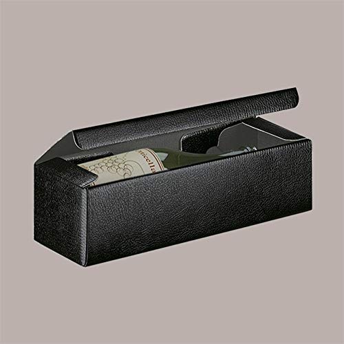 LUCGEL Srl (20 Stück) gespannte Box aus Papier, für 1 Flasche aus schwarzem Leder, Zusammensetzung Geschenkverpackung von Lucgel