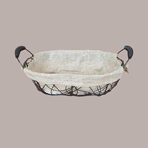 LUCGEL Srl 1 Korb klein, oval, aus schwarzem Eisen, Futter Jute, 350 x 250 x 80 cm, Weihnachtskörbe für Weihnachten, Ostern, Geschenk LUCGEL Srl 1 Korb klein, oval, aus schwarzem Eisen, Futter Jute, 350 x 250 x 80 cm, Weihnachtskörbe für Weihnachten, Ostern, Geschenk von Lucgel