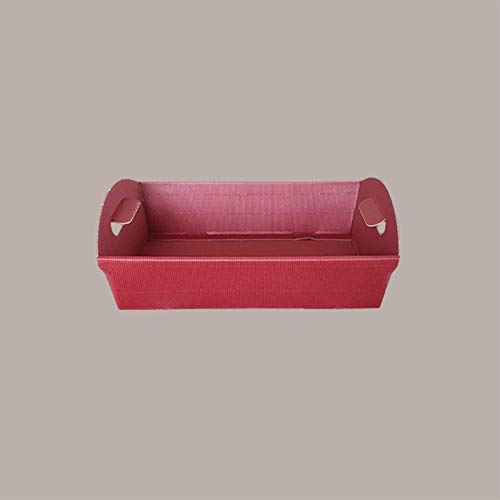 Lucgel Korb rechteckig aus Papier Welle Bordeaux Kleinformat 320 x 220 H 85 mm - 10 Stück - von Lucgel