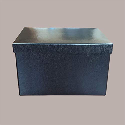 LUCGEL Srl 5 Stück Papierbox, rechteckig, aus schwarzem Leder, 400 x 285 x 240 cm, für Strennen, Partys, Weihnachten, Etui aus Karton von Lucgel
