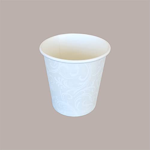 Lucgel Srl (100 Stück) Kaffeeglas (95 ml) aus weißem Polyethylenpapier zum Mitnehmen von Lucgel