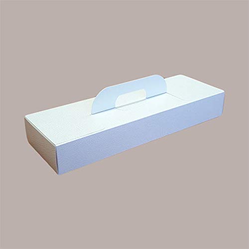 Lucgel Srl 10 Stück Aufbewahrungsbox aus Karton, Weiß mit Griff, 400 x 150 H60 für Asporto Konditorei von Lucgel