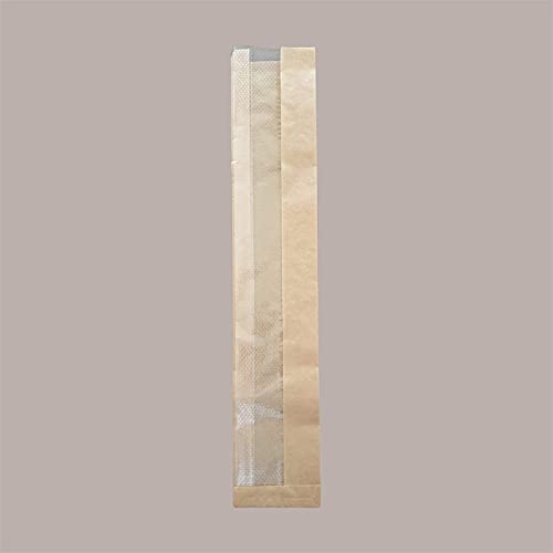 Lucgel Srl 1000 Stück braune Papiertüte für Baguette mit mikroperforiertem Fenster 12 + 4H65 Brotentnahme von Lucgel