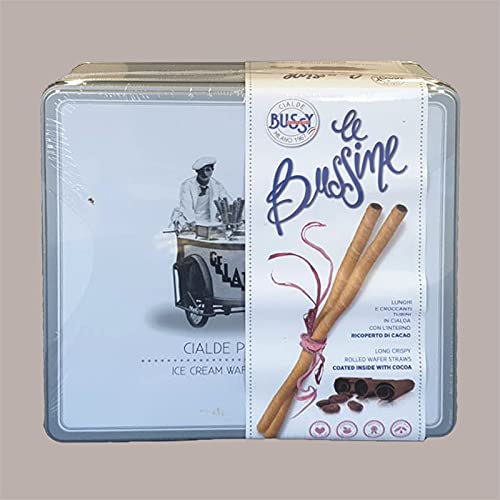 Lucgel Srl 1100 gr THE BAGS Dünne gerollte Waffeln mit internem Kakao BUSSY für Eiscreme, Desserts und handwerkliches Gebäck von Lucgel