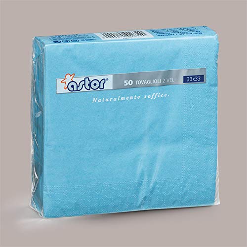 Lucgel Srl 4x50 Stück Baumwollserviette Blau Farbe (33x33) von Lucgel