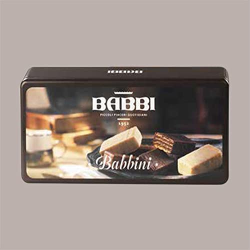 Lucgel Srl 600 gr Babbini in Dose Waferini Waffel mit Schokolade überzogen Verschiedene kleine Köstlichkeiten BABBI von Lucgel