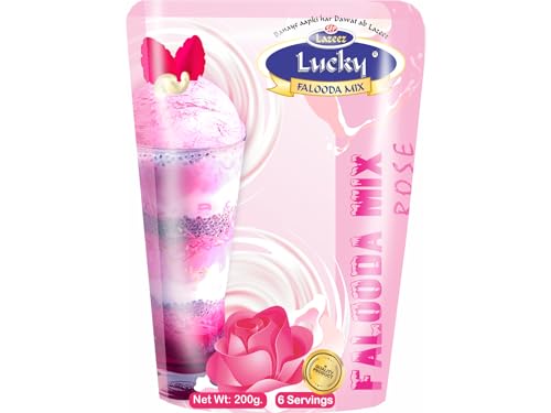 Lucky Falooda Mix Nachtisch Geschmack Rose (200 g) von Lucky Masale