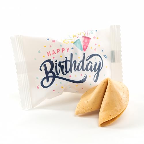 Lucky Treats | Geburtstags Glückskekse | 200 Stück | Happy Birthday | Mit liebevollen Botschaften | Perfekt für Geburtstagsfeiern & als liebevolles Gastgeschenk von Lucky Treats