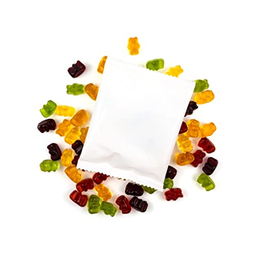 Lucky Treats | Blanko Fruchtgummi Päckchen | 10 Stück | Weiß Glänzend | Ideal zum selbst gestalten | Gummibärchen Gastgeschenke Hochzeit Taufe Geburtstag | Made in Germany von Lucky Treats