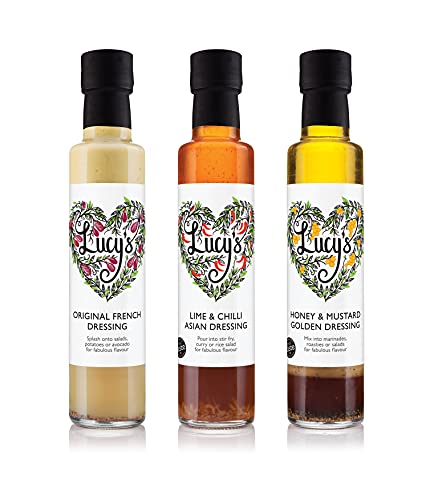 Lucy's Dressings - Great Taste Bundle; Original French Dressing, Lime & Chili Asian Dressing und Honey & Senf Golden Dressing - 3 x 250ml Lucy's Dressings - Great Taste Bundle; Original French Dressing, Lime & Chili Asian Dressing und Honey & Senf Golden Dressing - 3 x 250ml von Lucy's