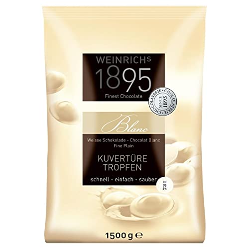 Weiße Schokolade, Kuvertüre, Tropfen, 1,5 kg, Weinrichs 1895 Finest Chocolate, von Ludwig Weinrich GmbH & Co. KG