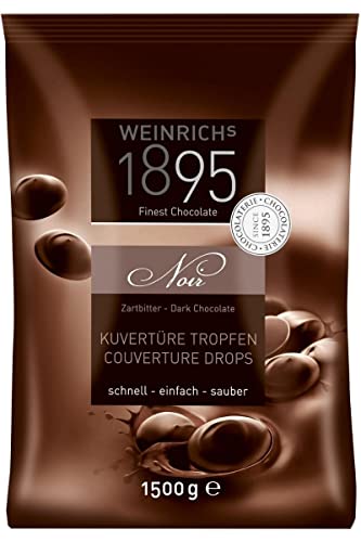 Zartbitter Schokolade, Dunkle Kuvertüre, Tropfen, 1,5 kg, Weinrichs 1895 Finest Chocolate, Zartbitter Schokolade, Dunkle Kuvertüre, Tropfen, 1,5 kg, Weinrichs 1895 Finest Chocolate, von Ludwig Weinrich GmbH & Co. KG