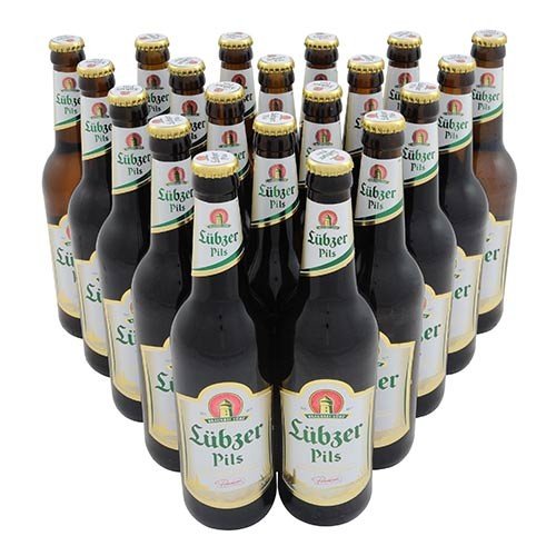 Lübzer Pils (20 Flaschen à 0,5 l / 4,9 % vol.) inc. 1.60€ MEHRWEG Pfand von Lübzer Brauerei