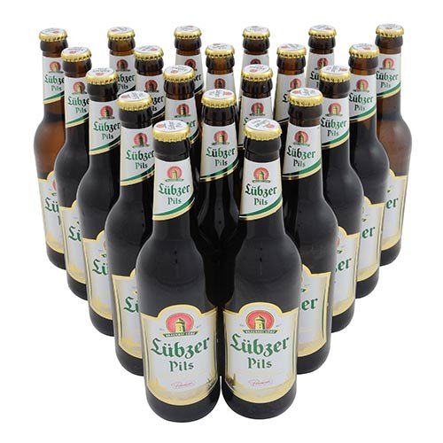 Lübzer Pils (20 Flaschen à 0,5 l / 4,9 % vol.) inc. 1.60€ MEHRWEG Pfand von Lübzer
