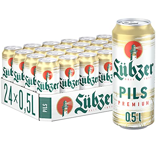 Lübzer Premium Pils, Bier Dose Einweg (24 X 0.5 L) Dosenbier von Lübzer