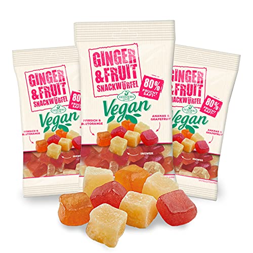 LÜHDERS - Ginger & Fruit, veganer Ingwer-Frucht-Snack (3er Set) je 80g von Lühders Quality