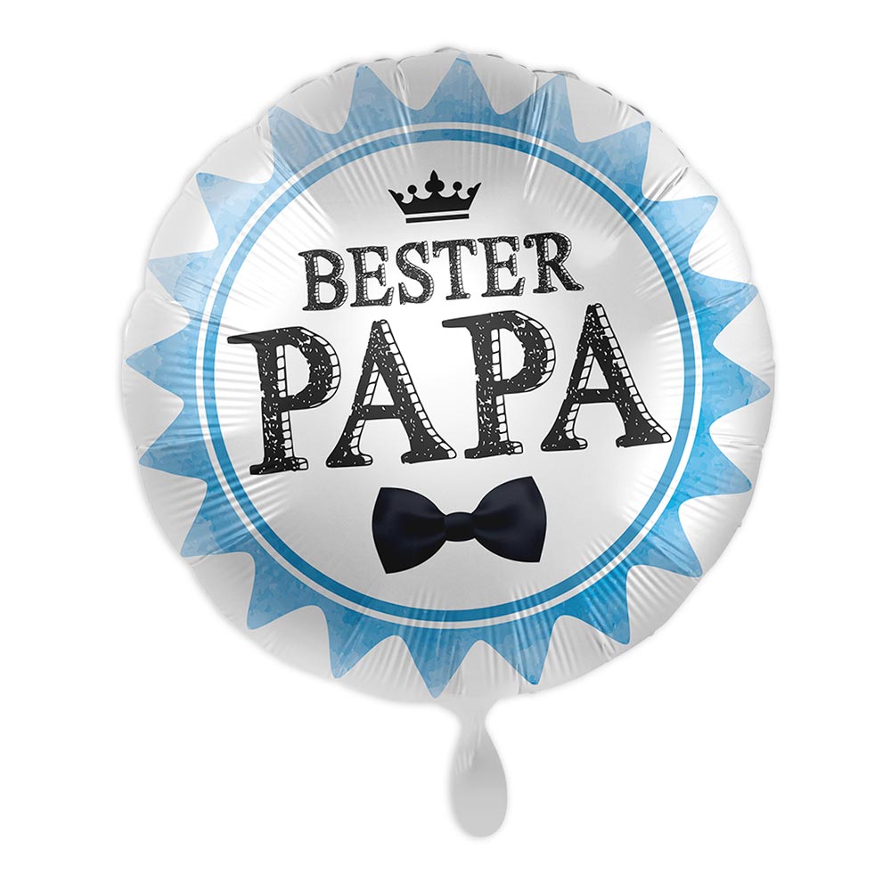 "Bester Papa", blau, Folienballon rund Ø 34 cm von Luftballon-Markt GmbH
