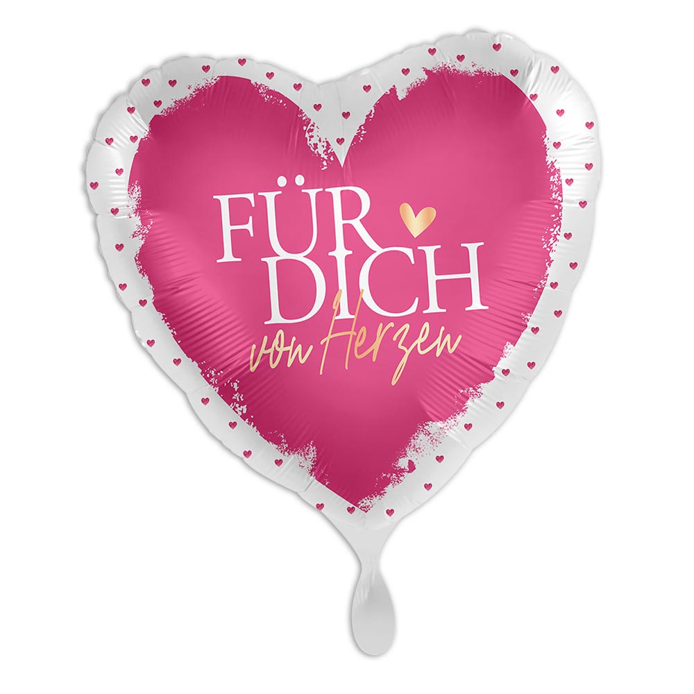 "Für Dich", pink, Herzförmiger Folienballon von Luftballon-Markt GmbH