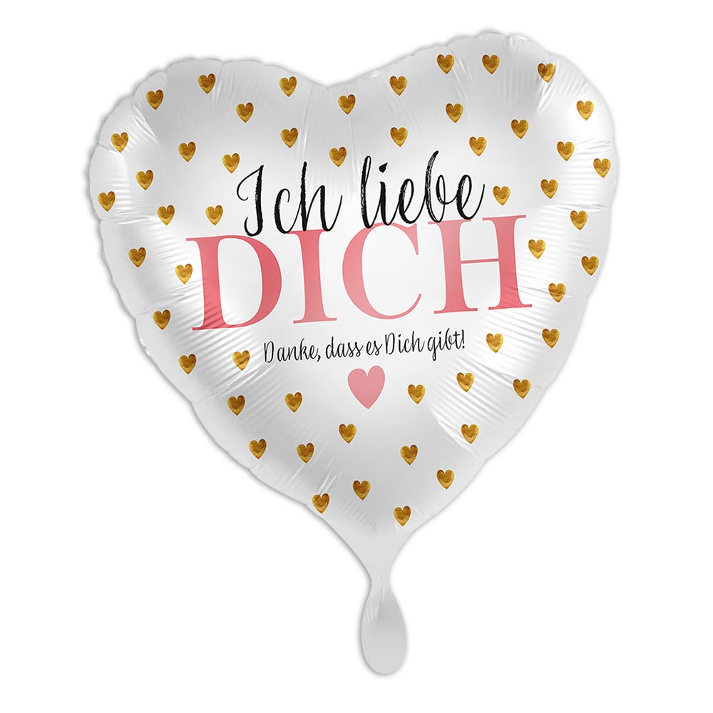 "Ich liebe Dich, Danke", Herzförmiger Folienballon von Luftballon-Markt GmbH