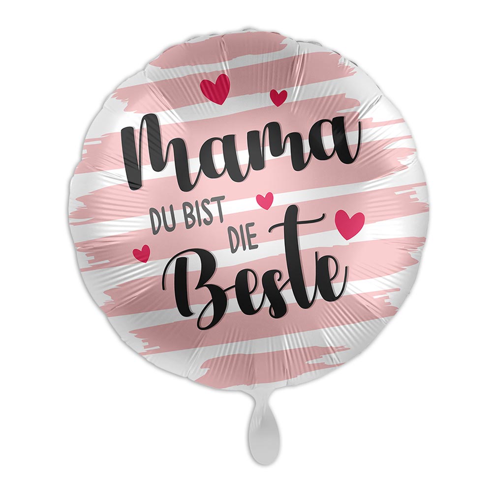 "Mama, du bist die Beste", Folienballon rund Ø 34 cm von Luftballon-Markt GmbH