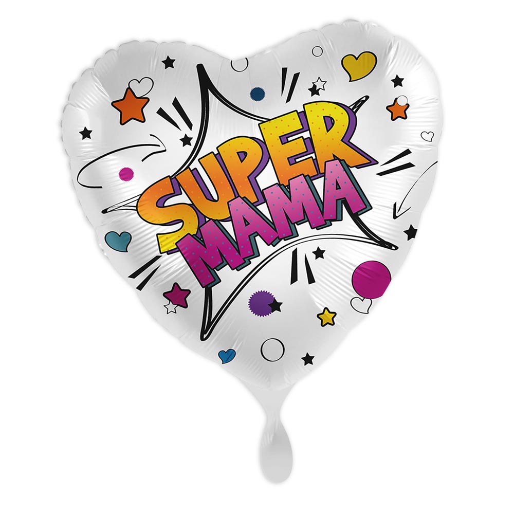 "Super Mama", Herzförmiger Folienballon von Luftballon-Markt GmbH