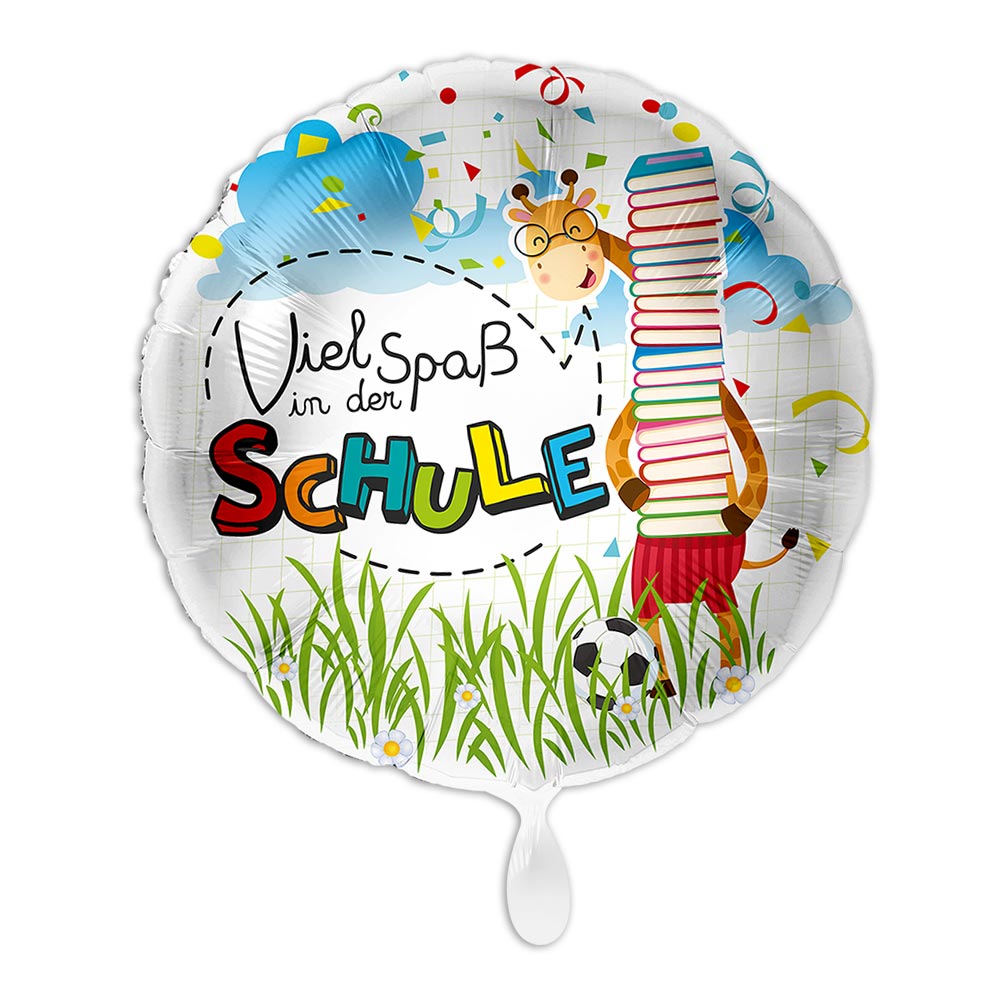 "Viel Spaß in der Schule", Folienballon rund Ø 34 cm von Luftballon-Markt GmbH