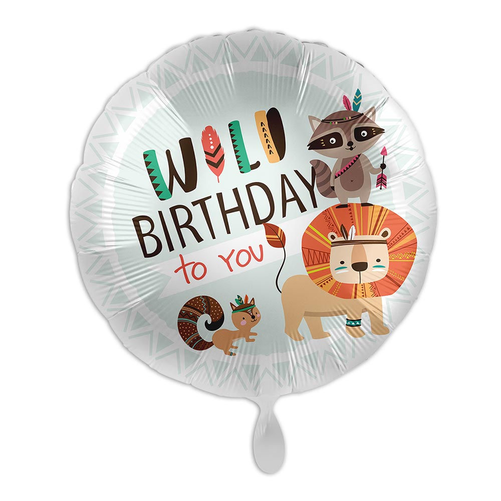 "Wild Birthday", Heliumballon rund Ø 34 cm von Luftballon-Markt GmbH