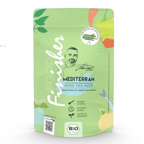 Bio Mediterran Food Finisher | 80g Gewürzzubereitung im Standbodenbeutel | Für Gemüse, Fisch, Risotto, Pasta, Fleisch, Ofenkartoffeln | by Luis Dias von Luis Dias