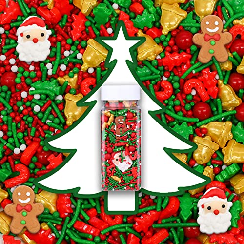 Lukinuo 3,6 Oz Weihnachten Sprinkles | Cookie | Kuchen Toppers Candy Santa Claus Lebkuchenmann | Rot Grün Weihnachtsbaum Urlaub von Lukinuo