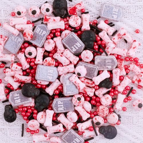 Lukinuo Halloween Streuen 3.5 oz Tombstone Schädel Blutige Augen Knochen Rote Pfirsiche Streuen Mix Essbare Halloween Kuchen Cupcake Toppers Cookie Dessert Streuen Dekorationen Lukinuo Halloween Streuen 3.5 oz Tombstone Schädel Blutige Augen Knochen Rote Pfirsiche Streuen Mix Essbare Halloween Kuchen Cupcake Toppers Cookie Dessert Streuen Dekorationen von Lukinuo
