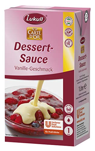 Lukull Dessert-Sauce Vanille-Geschmack, 2er Pack (2 x 1 Liter) von Lukull