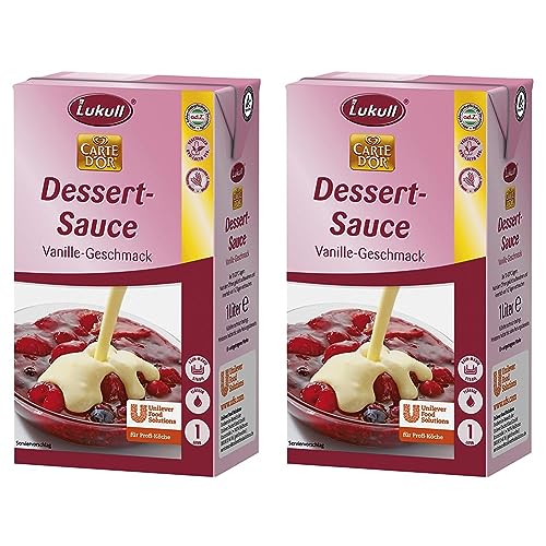 Lukull Dessert-Sauce Vanille-Geschmack (1 x 1 Liter) (Packung mit 2) von Lukull